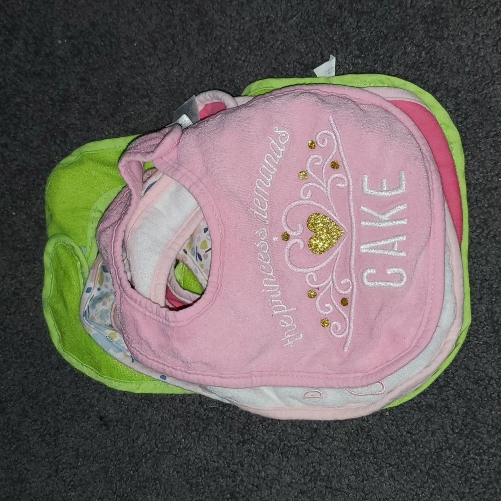 Girl's Baby Bib Set of 6
